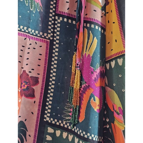 Live 4 Truth Wide Leg Palazzo Pants womens SZ M Tropical Birds Boho Bohemian art - Picture 7 of 8